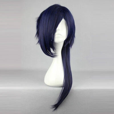 Peluca Cosplay Resistente Fiesta Pelucas Pelo Sintético Completo Anime 65cm/25.6" Azul Foto 1 de 4