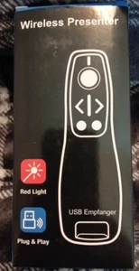 Presentation Clicker with Red Laser Pointer RF 2.4GHz USB Wireless for Computer - Picture 1 of 4