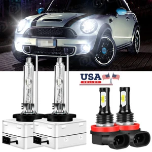 For Mini Cooper 2011-2017 D1S+H11 LED Headlight HID Hi/Lo Beam+Fog Light Bulbs - Bild 1 von 12