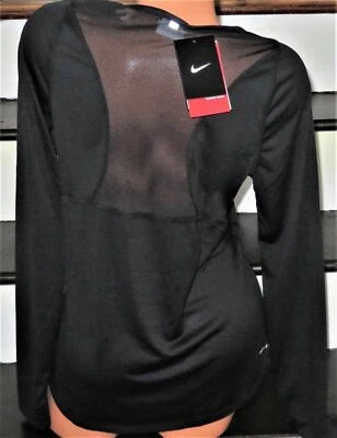 Nueva con etiquetas Nike Dri Fit Camiseta Manga Larga Negra 825857-010 Talla XS Mujer Foto 1 de 3