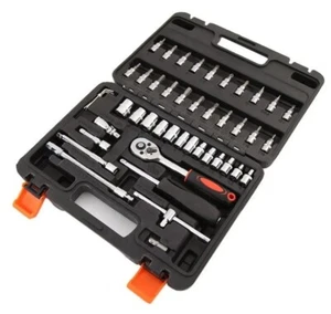 46 Stück Steckschlüssel 1/4" HSS Antrieb Ratsche Bit Set Kit Werkzeugkoffer - Bild 1 von 2