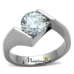 2,04 Karat runder Schnitt kubischer Zirkonia Edelstahl Verlobungsring Damen Gr. 5-10 - Bild 1 von 6