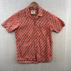 Camicia Kardo Media Slim Rosa Floreale Manica Corta Camp Loop Collare Resort Tasca - Foto 1 di 15