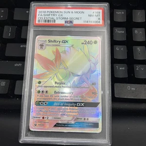 Pokémon Shiftry GX (Secret) 169/168 Sun And Noon Celestial Storm Holo - PSA 8 - Picture 1 of 2