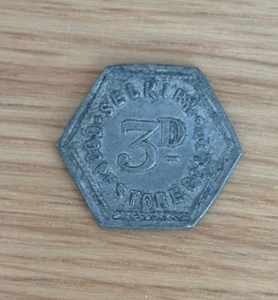 Selkirk Cooperative Store 3 D 3 Penny Token Collectable Token  - Picture 1 of 2