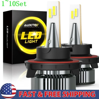 H13 LEDs Headlight High Beam Low Bulbs 6500K White lights Waterproof 1-10Set - Image 1 of 4
