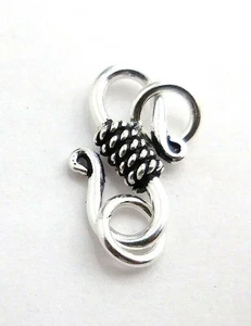 10 PCS 19X12MM SOLID COPPER BALI S HOOK CLASP ANTIQUE SILVER PLATED 580 MM - Picture 1 of 3