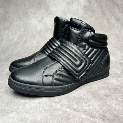 Aldo Terraline Leather High Top Sneakers Quilted Strap Black Men's 12 Zip Close - Image 1 of 4