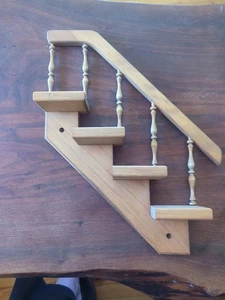 DE COLECCIÓN ESCALERA MADERA MACIZA ESCALÓN KNICK KNACK HUSILLO RIEL ESTANTE DE PARED Escaleras - Imagen 1 de 7