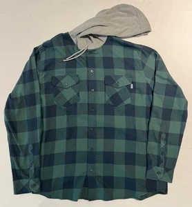 Men's Hurley Classic Fit Long Sleeve Lightweight Plaid Flannel Shirt Green L - Bild 1 von 7