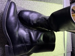 Vintage Stiefel Herren Gr. 10,5 D USA Leder 98881 schwarz Seitenreißverschluss Biker Arbeit N Sport - Bild 1 von 8