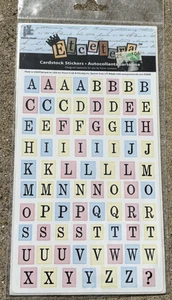 PROVO CRAFT ETCETERA CARDSTOCK PASTEL ABC STICKERS 2 LARGE 4.5 X 6.5" SHEETS - Picture 1 of 2