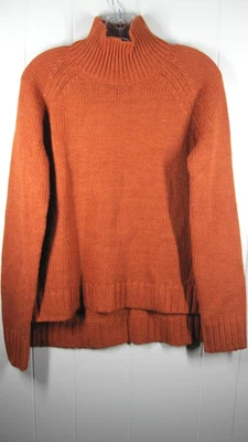Garnet Hill Sweater Women's Rust Brown Funnel Neck Pullover Boho Quiet Luxury - Image 1 of 4