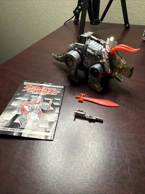 1992 Transformers G2 Silver & Gray Slag Dinobot 100% Complete Hasbro No Repro - Image 1 of 4