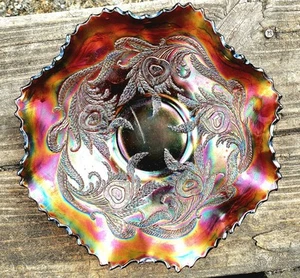 KARNEVALSGLAS FENTON AMETHYST ? HERZ & REBE VARIANTE BARTBEERENRÜCKEN SELTEN - Bild 1 von 11