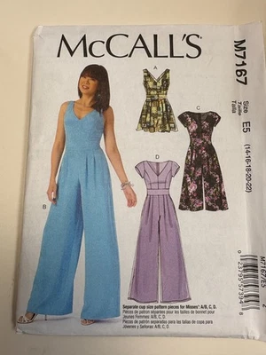 McCalls 7167 pattern, Pantsuit or Romper, Misses Size 14-22, UNCUT - Image 1 of 2