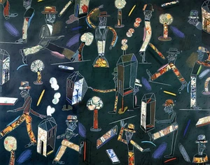 Antonio Segui Textur Citadine 1989 Katalog Kunstdruck 11-1/4 x 13-1/4 - Bild 1 von 3