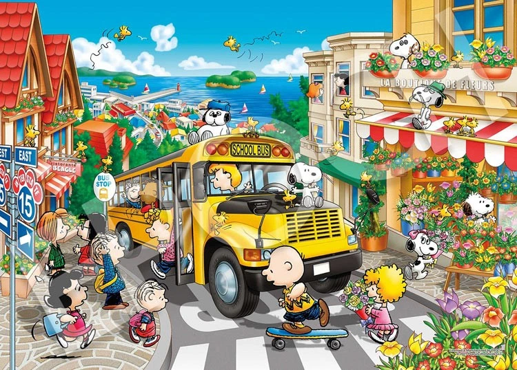 Snoopy Happy School Bus Jigsaw Puzzle 2000 P Epoch 54-220s Super Small Piece - Image 1 of 2