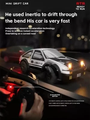 US 1/64 AE86 Desktop Drift Car 2.4G 4WD Remote Control Mini Racing Electric Toy - Image 1 of 4