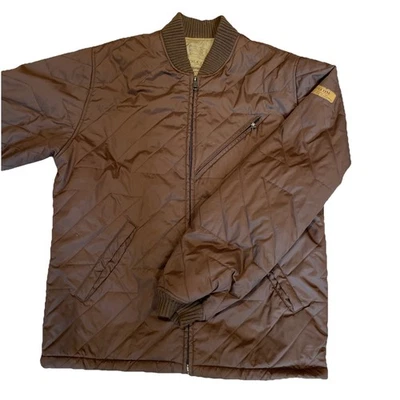 Vintage Volcom Workwear Full Zip Quilted Jacket Men's Large Brown Automator - Image 1 of 4