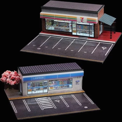 1/64 Diorama Diecast Lote de Estacionamiento de Coches Modelo LED Escena de Calle Construcción Modelo Juguetes Foto 1 de 4