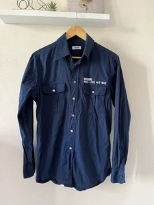 Moschino Make Love Not War long sleeve shirt - sz S (16') - Picture 1 of 7