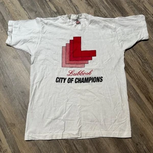 Camisa Vintage Lubbock City of Champions XL Puntada Única Cámara de Comercio - Imagen 1 de 7
