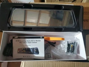 2K Rear View Mirror Camera, Dash Cam, 9.66" Full Touch Display, 2K Front and ... - Picture 1 of 3