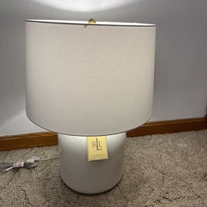 Lauren Ralph Lauren 24" Cream Crackle Porcelain Table Lamp with Shade NWT - Picture 1 of 8