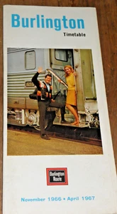 Vintage 1966 1967 BURLINGTON ROUTE Railway Time Tables Train Schedule - Picture 1 of 1