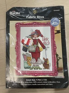 Bucilla Fabric Diva Counted Cross Stitch Kit NEW 7.75" x 11" 28-Count - Picture 1 of 2