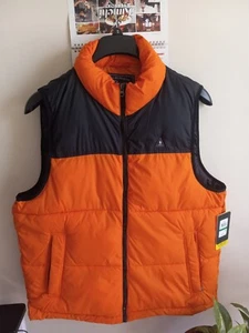 New Mens GH Bass & CO Orange Vest Size L - Picture 1 of 6