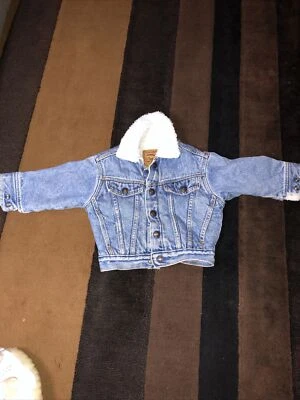 Chaqueta Sherpa Denim Little Levis De Colección 72037 Naranja Tab Talla 3T EE. UU. Foto 1 de 3