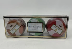 Huntington Home 3 Pack Mini Candle Tins Soy Coconut Wax Holiday Gift NIP - Picture 1 of 12