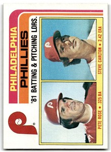 1982 Topps Phillies Team Leaders - Pete Rose/Steve Carlton Philadelphia Phillies