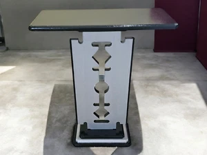 Barber shop Razor Table - razor blade table-silver blade end table, 18x17 Art69 - Picture 1 of 13