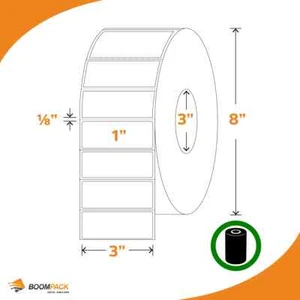 THERMAL TRANSFER LABELS 3'' x 1'',  8ROLLS/CS - Picture 1 of 1