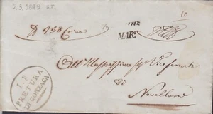 PREFILATELICA 1849 LETTERA da GONZAGA (MN) a NOVELLARA (RE) - Imagen 1 de 3