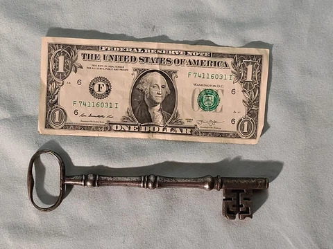 Large 6 1/2"  Wrought Iron Antique  Key, 18th / 19th Century (?), #3/10 Cover