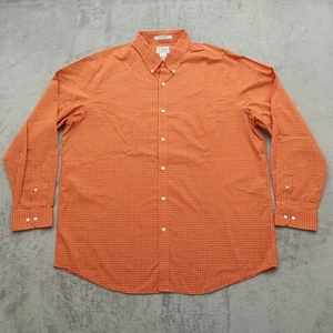 Camisa de vestir LL Bean para hombre XL 18-36 naranja a cuadros cuello abotonado manga larga - Imagen 1 de 13