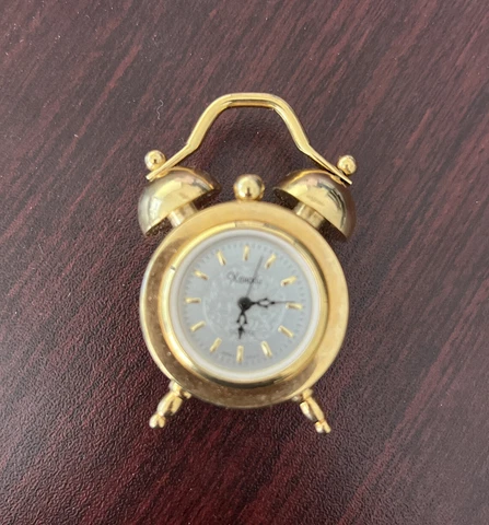 XANADU QUARTZ MINIATURE ALARM CLOCK GOLD TONE Cover