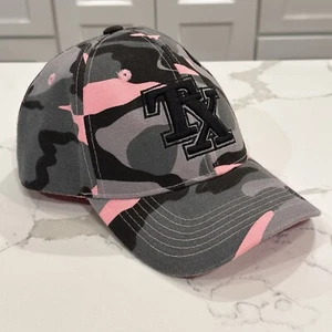 Womens Texas Pink Gray Black Camo Trucker Baseball Cap Hat Adjustable Outdoors - Picture 1 of 7