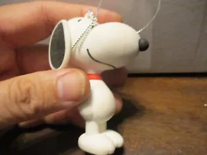 SNOOPY-PEANUTS-WOODSTOCK-FIGURAL HANGING ORNAMENT RUBBER - Picture 1 of 4