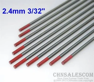 10 pcs WT20 2.4X150mm 3/32"X6" Thorium-Tungsten Electrode Red - Bild 1 von 2