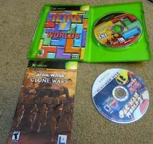 Pac-Man World 2 + (Microsoft Xbox, 2002) + Tetris + Star Wars Clone Wars CIB Lot - Bild 1 von 5
