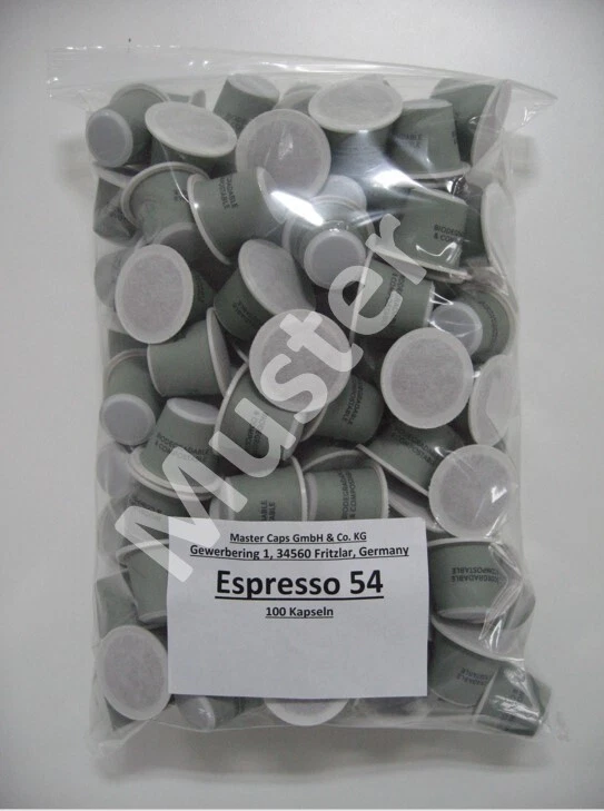 100 Nespresso kompatibel Kaffee Kapseln, Espresso "54" Sonderedition im Beutel - Bild 1 von 1
