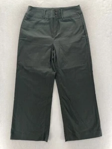 LOFT Wide Leg Crop Pants Women's 8 Dark Gray Canvas Stretch High Rise Career NWT - Picture 1 of 13