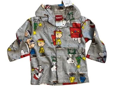 Blusa de bebê Natal com amendoim e Snoopy cinza (tamanho: 3/6 meses) - Imagem 1 de 4