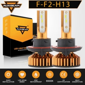 Auxbeam H13 9008 LED Headlight Bulbs Kit 52W 10000LM High Low Beam Xenon White - Picture 1 of 12