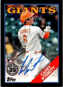 2023 TOPPS 1988 35TH ANNIVERSARY AUTO BLACK #88BAU-CAS CASEY SCHMITT RC 165/199 - Picture 1 of 2